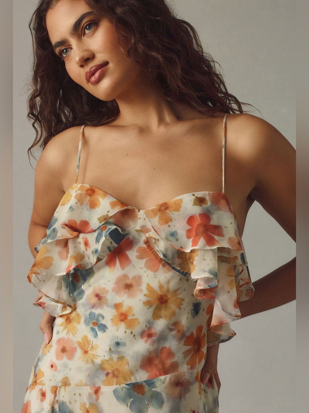 NWT Anthropologie Asymmetrical Sleeveless Ruffled Dress